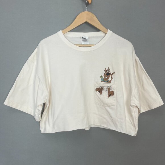 Scooby Doo Crop Top Shirt DIY Warner Brothers Embroidered Pocket Short Sleeve - Picture 1 of 11